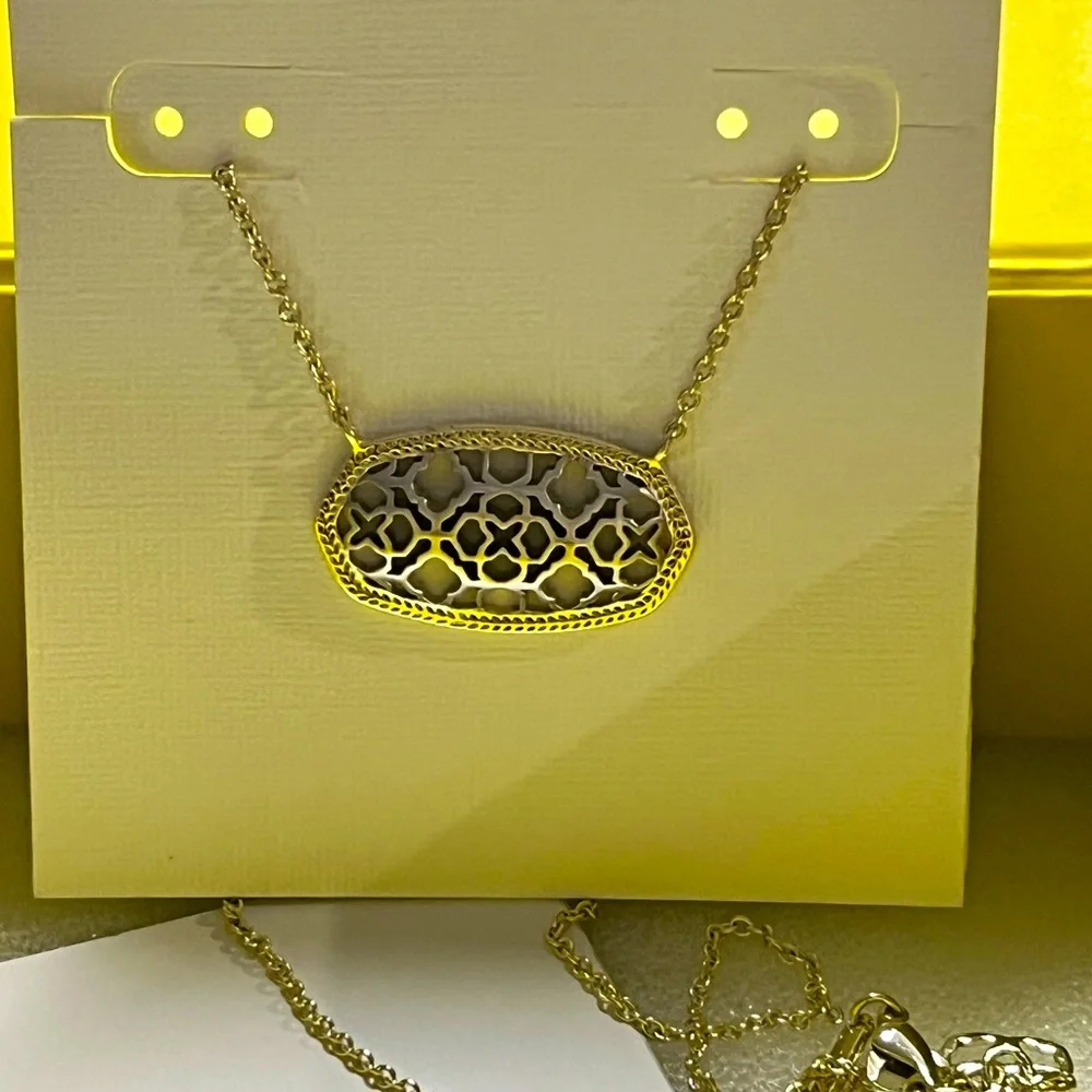 NWT Kendra Scott Dollie Necklace Rare & Retired Yellow Gold & Silver SO PERFECT!